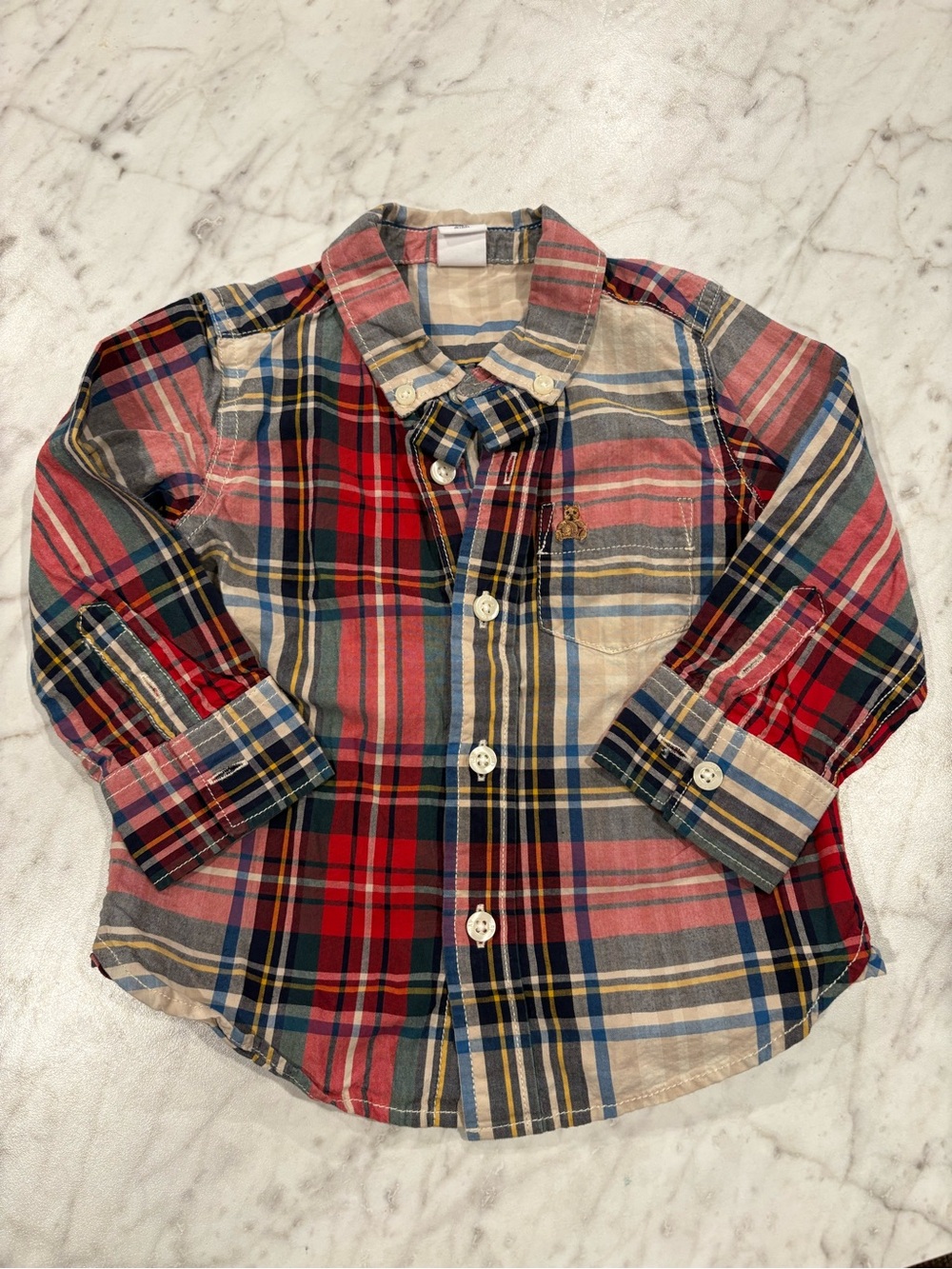 Baby Gap Mixed Plaid Button Down Shirt Size 18-24 Months Long Sleeve